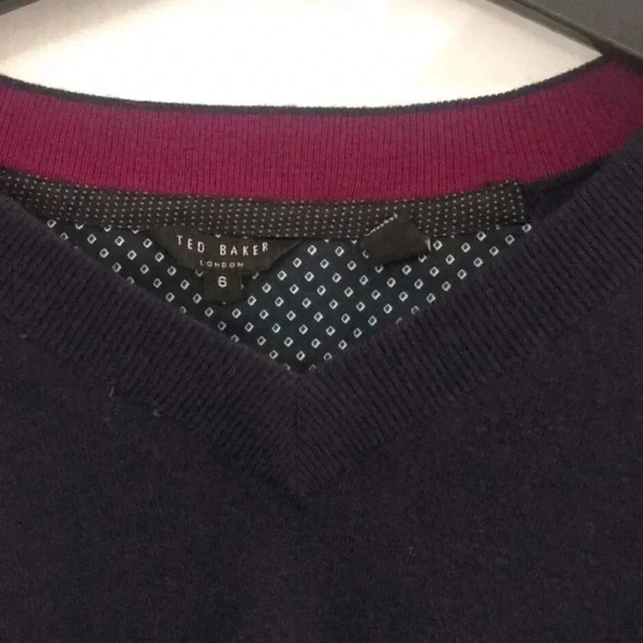 Ted Baker Men’s Blue V-neck Sweater - US 2XL / UK 6 - Picture 3 of 3